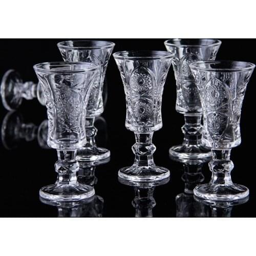6PCS Mug Crystal Cup Shot Glass Cup High Spirits White Wine Glass Cup glasses Party Drinking Charming Thick Bottom Cup lw424216