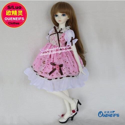 Doll BJD Clothes Floral Pink Dress For Girl Body Minifee Fairyland Doll YF4-17 Doll Accessories