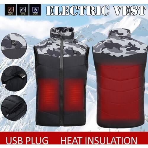 Childrens Heated Jacket USB Charging Electirc Heated Vest Girl Thermal Top Camping Boy Hiking Vest Warm Adjustable Temperature
