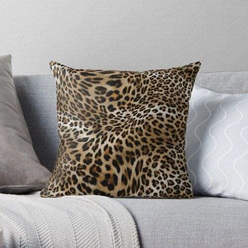 Leopard Pattern Throw Pillow Cushion Cover Polyester throw pillows case on sofa home living room car seat decor 45x45cm