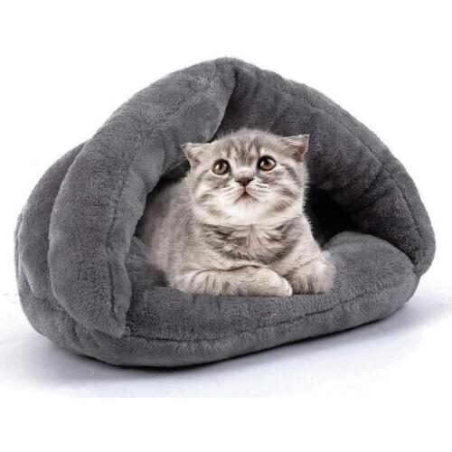 Pet Bed For Cats Dogs Soft Nest Kennel Bed Cave House Sleeping Bag Mat Pad Tent Pets Winter Warm Cozy Beds 45x45cm
