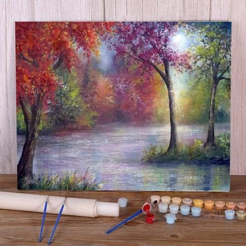Natural Scenery Ambience Painting By Numbers Complete Kit Oil Paints 40*50 By Numbers Photo Loft Wall Handicraft