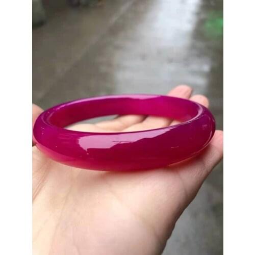 Natural Rose red Chalcedony Real jade bangle bracelets women bangle jade jewelry jadeite jade bangles bracelet for gift women