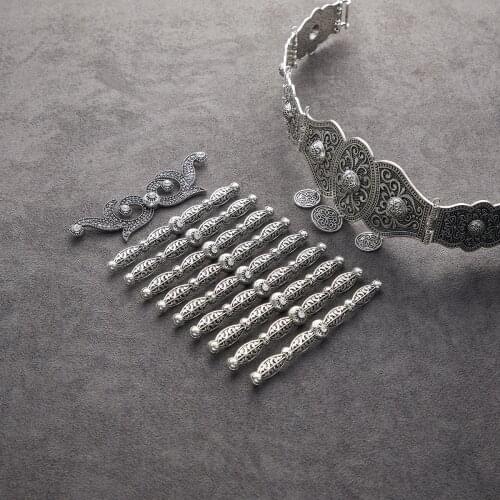 2021 March new design women belt chain metal waistband jewelry long adjustable length wedding caftan dress belt with breastplate