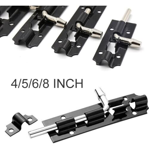 New Large Garden Gate Shed Sliding Door 4/5/6/8 Inch Tower Bolt Black Latch Catch Iron Door Hardware Accessories