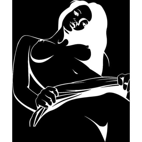 Personality Sexy Girl Funny Car Sticker High Quality Fashion Car Window Decoration Personality Pvc Waterproof Decal Black/white