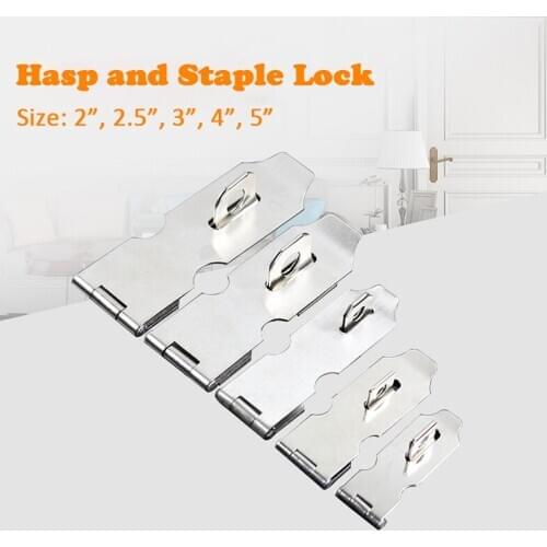 Anti Theft Hasp Staple Lock Stainless Steel Gate Door Lock Padlock Clasp Shed Latch Hardware Tools Hasps