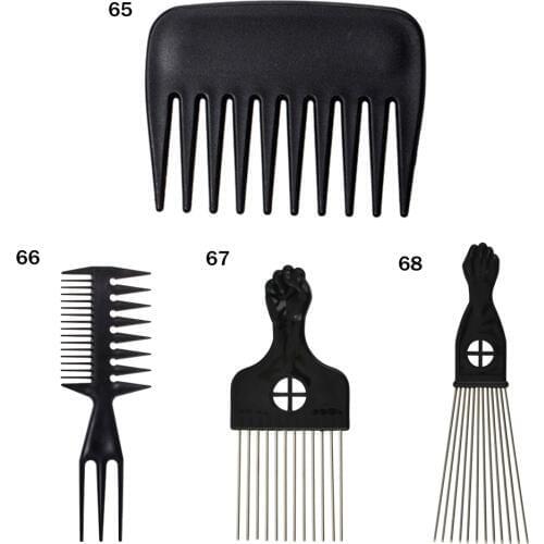 1Pc Professional Salon Use Black Metal African American Afro Pick Comb Hair Combs For Barber Hairdressing Styling Brush Tool