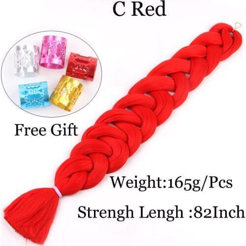 Synthetic Braiding Hair Jumbo braids Crochet Braids Hair Extensions Hairstyles Pure Color 41 inch 165g Green Yellow Blue Orange