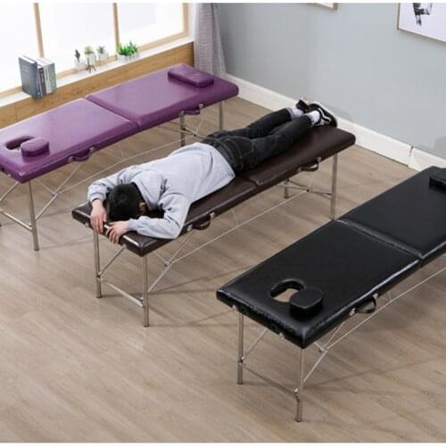 Stainless Steel Aluminum Alloy Folding Beauty Bed Professional Portable Hydro Massage Bed Light Foldable Furniture Leather