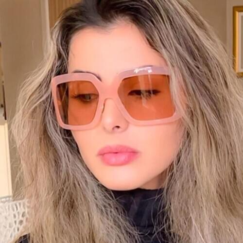 2020 Fashion Oversized Shield Sunglasses Men Women Windproof Square Eyeglasses Vintage Sun Glasses Oculos De Sol Feminino UV400