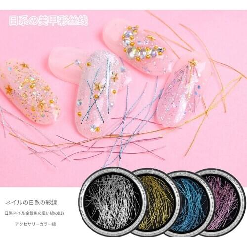 Nail Art Decorations Gold And Silver Line Of Gold Thread Nail Color Silk Adornment Line 4 Colour Article Silk Net