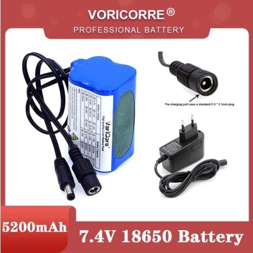 VariCore Protect 7.4 V 5200 mAh 8.4 V 18650 Li-lon Battery bike lights Head lamp special battery pack DC 5.5MM + 1A Charger