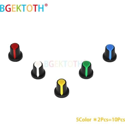 WH148 Potentiometer knob Cap AG2 Plastic knob for Diameter 6mm Plum Handle Yellow Blue White Red Green 5color *2PCS=10PCS