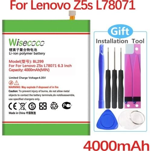 Wisecoco BL299 Battery For Lenovo Z5s L78071 6.3 inch CellPhone In Stock High Quality +Tracking number
