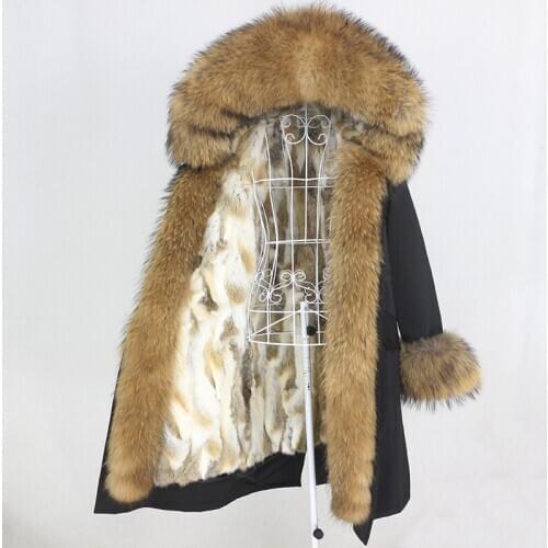OFTBUY Winter Jacket Women X-long Parka Waterproof Natural Raccoon Fox Fur Hood Rabbit Liner Real Fur Coat Detachable Streetwear