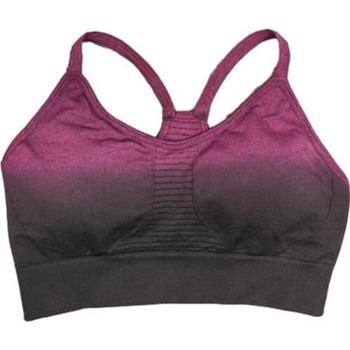 Women Gym Sports Crop Top Yoga Bra Sexy Summer Ombre Yoga Vest Push Up Fitness Sportswear Sport Bra Female Workout Training Bra