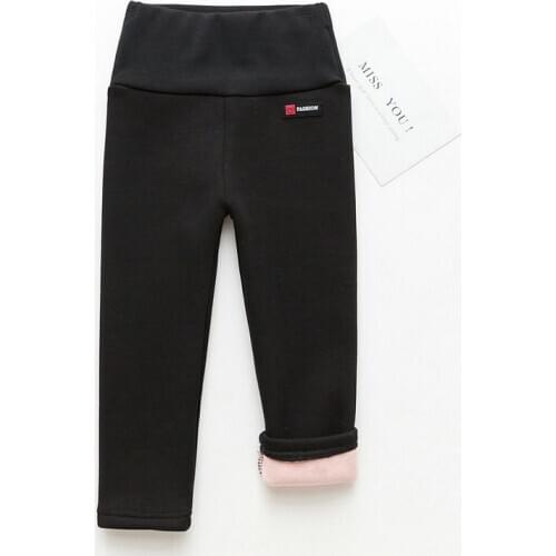Baby Winter Girls Thicken Warm Pants For Girls Teen Childrens Trousers Kids High Waist Skinny Leggings Fleece Clothes 1 6 8 10Y