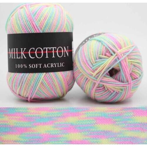 10pcs Hot Wholesale 50g/ball Worsted Dyeing Middle-thick Milk Cotton Soft Baby Yarn Hand Knitting Crochet Baby Woolen