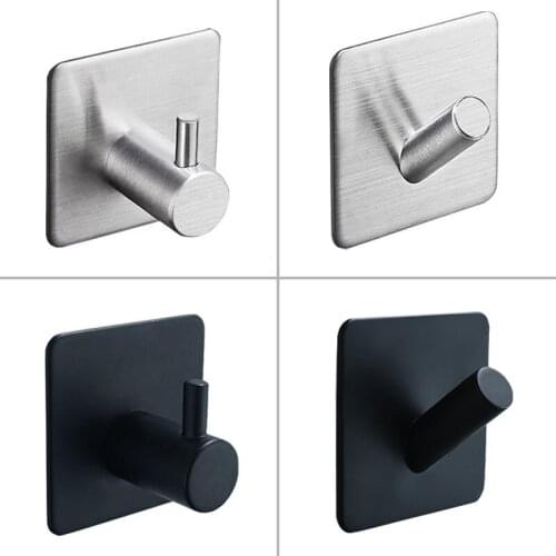 304 Black Robe Hook Wall Hook Towel Hook for Bathroom Stainless Steel Coat Hook Rustproof Hook Hanger for Kitchen Hardware