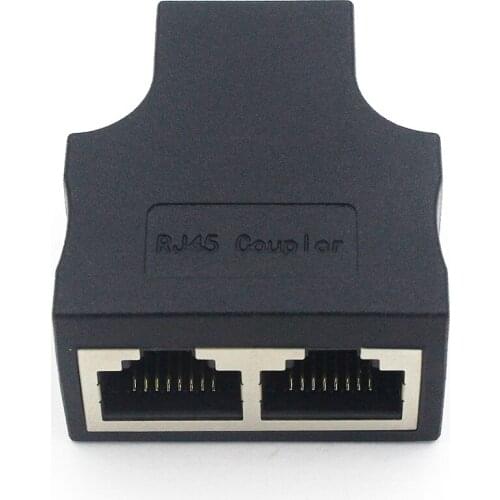 50pcs/lot RJ45 female to female 1 To 2 Ways RJ45 LAN Ethernet Network Cable Female Splitter Connector Adapter