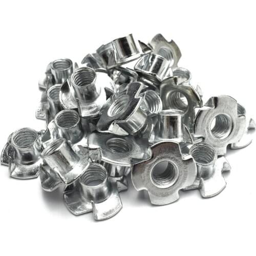 50pcs M8 metal Captive T Nuts Pronged Tee Blind Nuts Metric