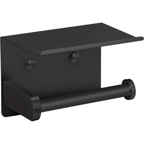 Promotion! Toilet Paper Holder with Phone Shelf SUS 304 Stainless Steel Wall Mounted Toilet Paper Roll Holder - Rustproof and Ba