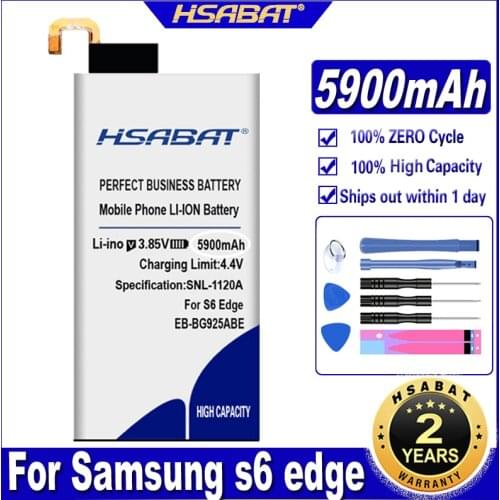 HSABAT 5900mAh Battery EB-BG925ABE For Samsung GALAXY S6 Edge G9250 G925F G925FQ G925S S6Edge G925A G925V