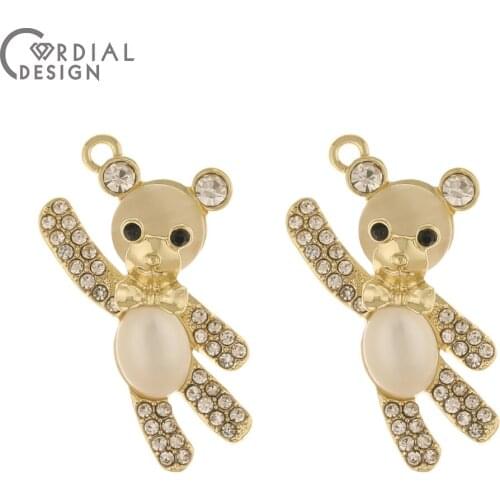 Cordial Design 30Pcs 17*30MM Jewelry Accessories/Animal Shape/Rhinestone Pendants/Jewelry Findings & Components/DIY Making