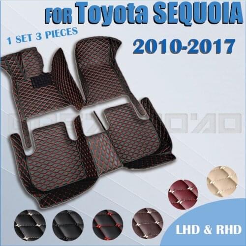 Car floor mats for Toyota SEQUOIA（Seven Seats ）2010-2017 2012 2013 2014 2015 2016 Custom auto foot Pads automobile carpet cover