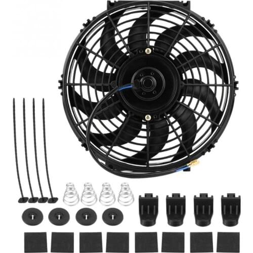12 inch Universal Car Slim Push Pull Electric Engine Cooling Fan 12V with Mounting Kit