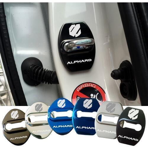 Car Styling Car Stickers Emblems Door Lock Covers Case For Toyota Alphard Avensis Auris Yaris Corolla Auto Accessories