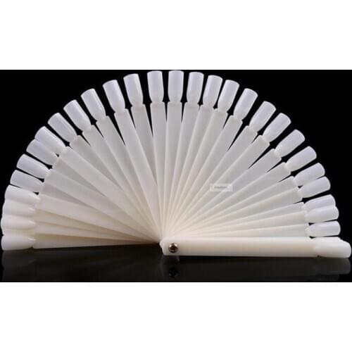 50tips White Fake Nail Art Polish Display Acrylic Practice Color Chart Sector Palette UV Gel Decoration manicure Tools