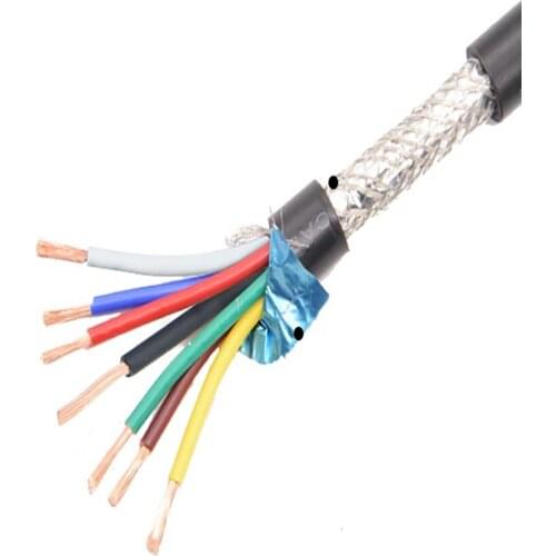 Free shipping 10M pure copper 0.3 0.5 0.75 1 1.5 square 7 core RVVP Shielded Cable for Audio, inverter and , alarms signal wire