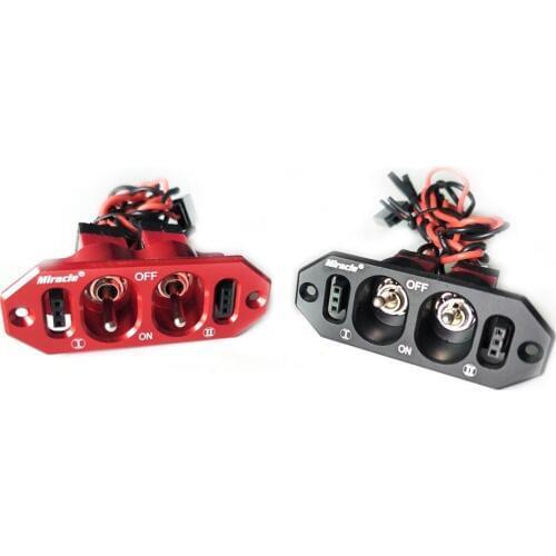 Miracle RC Heavy Duty Metal Dual Power Switch Anodized with 4 Cable Lock for Servo FREE