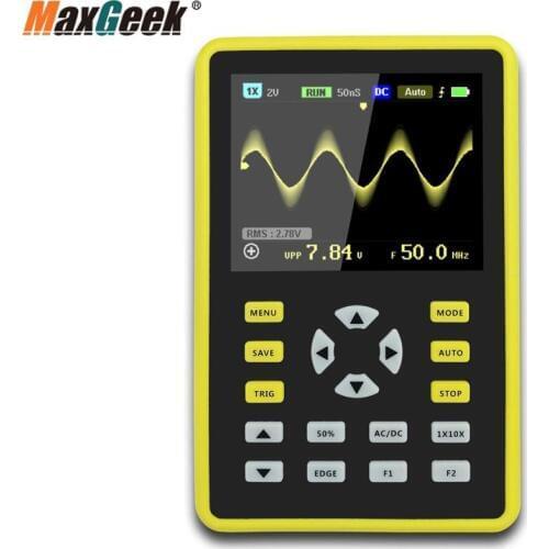 Maxgeek ADS5012H Handheld Digital Oscilloscope 100MHz 500MSa/s with 2.4" Color TFT Screen Black & Yellow