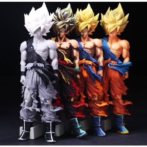 SMSP Big Size Special Anime Paint Color 14" 35CM Dragon Ball Z Super Saiyan The SON GOKU PVC Action Figure Collection Model Toy