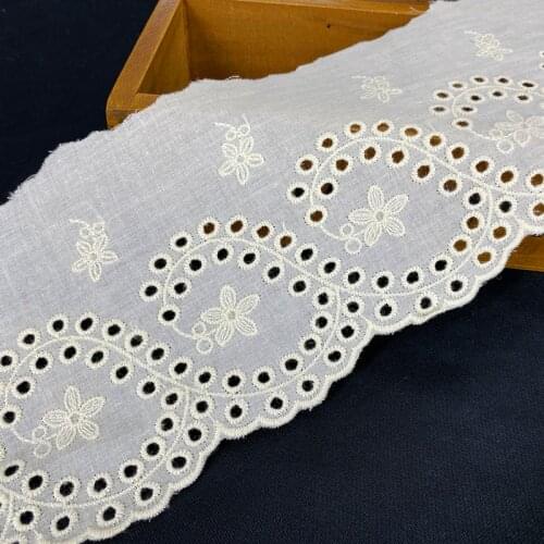 Custom Made Exquisite Lace with Cotton Thread Apricot Lace Fabric Dress Accessories DIY Handmade Cloth Material RS3155