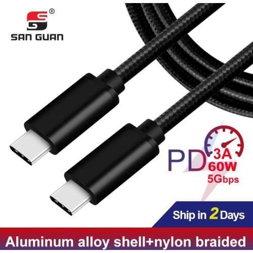 USB C to USB C 3M USB Cable QC3.0 PD 60W 3A rapid charge Cable for Samsung Galaxy S8 S9 Plus all Type-C Devices