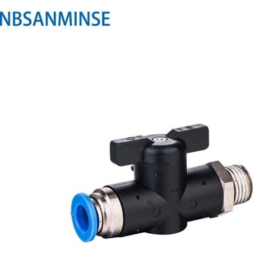 10Pcs/Lot BVC 1/8 1/4 3/8 1/2 Plastic Fitting Valve Air Flow Controller Pneumatic Compact Mini Ball Valve NBSANMINSE