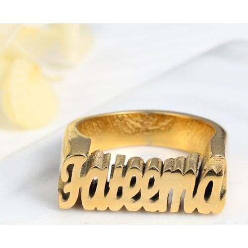 Custom Rings Handcrafted Personalized Men Name Ring Stainless Steel ring Initial Rings Gift For Women/Men Jewelry Rock Ring