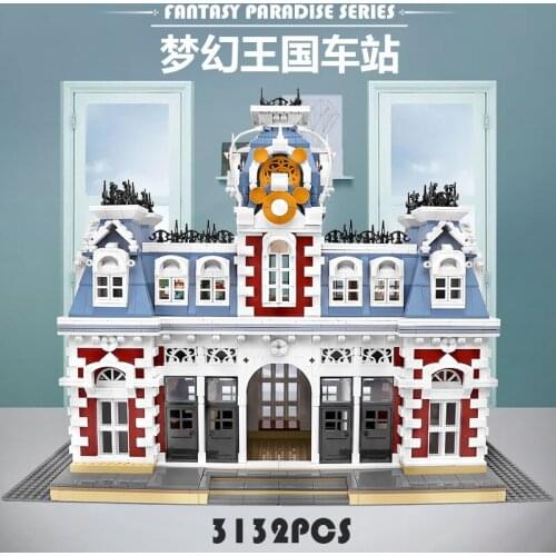 MOC 11004 Streetview Building Blocks The Station of The Creamland Model Kits Funny Assembly Bricks Toys As Kids Christmas Gifts