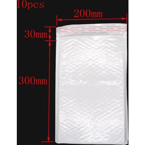 10pcs White Bubble Bag Waterproof and Shockproof Pearl Film Envelope for Mailing Business Office Stationery (20 * 30cm + 3cm)