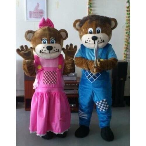Halloween 2Pcs Kawaii Bears Mascot Costume Adults Unisex Party Fancy Dress 2019 Apparel Cartoon Character Birthday Clothes Gift