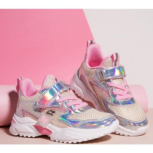 Sport Girls Sneakers Kids Shoes Girls Casual Shoes Children Sneakers Footwear Fashion Hook&Loop Breathable Mesh zapatillas nina