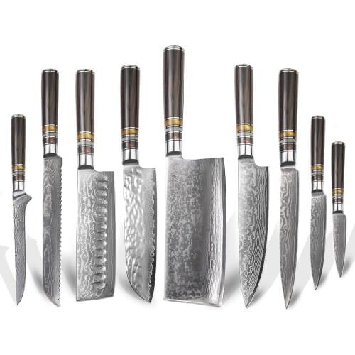 Kitchen Knife Set Damascus Stainless Steel Persistence Sharpnessheat Treated Excellent Knife Ideas For Kitchen