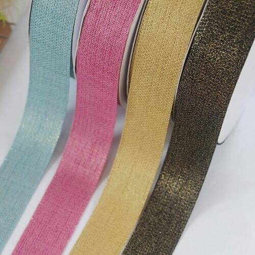 Cotton&Linen Ribbon Gold Wire High Quality 25mm DIY Wedding Party Decoration Webbing Crafts Gift Hair Accessories