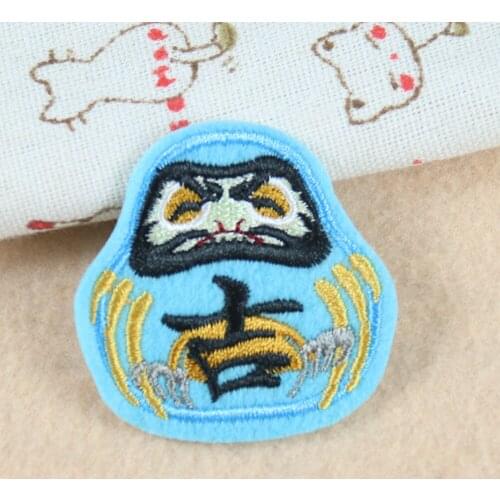 Cute Mascot Blue Tumbler Doll Patch Iron on Transfer for Clothing Stickers Handcraft Embroidery Applique Sewing Accessories