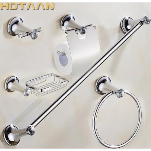 Wall Mounted Stainless Steel Bathroom Accessories Set,Robe hook,Paper Holder,Towel Bar,Soap Holder,Chrome Color Bath fittings