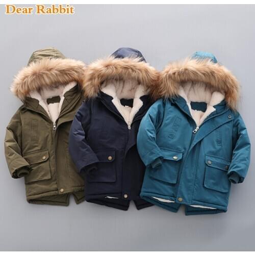 New Baby boy Denim Jacket for girls Plus Fur Warm Snowsuit Toddler Childrens autumn winter cotton padded clothes thickened coat